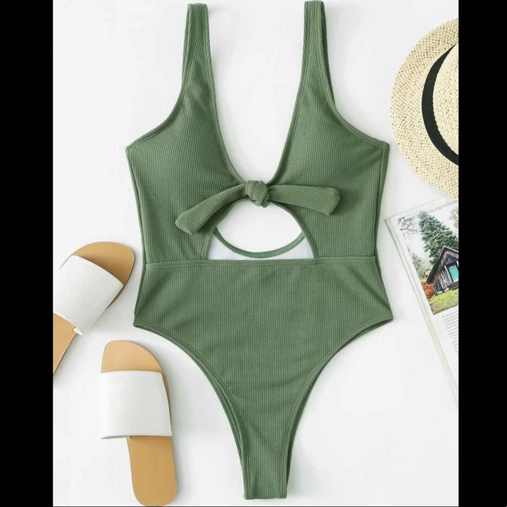 Cut Out Knot Swimsuit